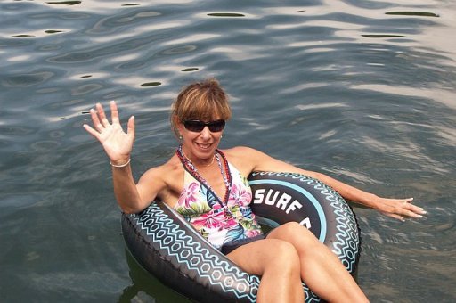 floating on the lake