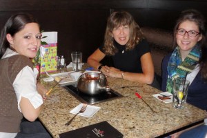 Amanda, me & Hannah enjoying our chocolate fondue desset