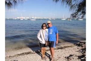 Susan & Stanley at the marina...taking a walk & waiting for sunset