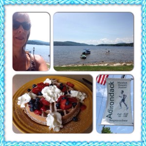 post-run walking in Schroon Lake